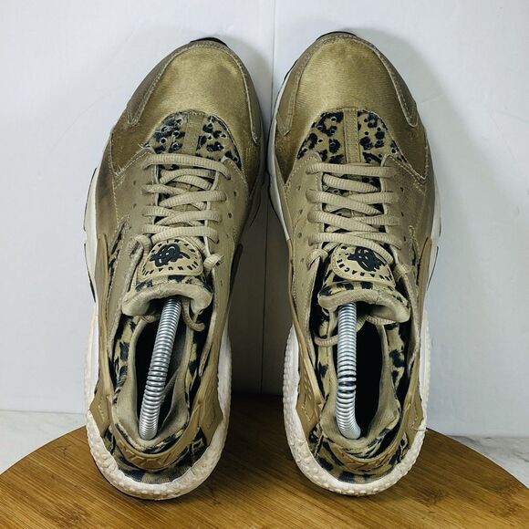Nike Air Huarache Leopard Cheetah Animal Safari Print Khaki Black White 8.5 - Picture 5 of 7
